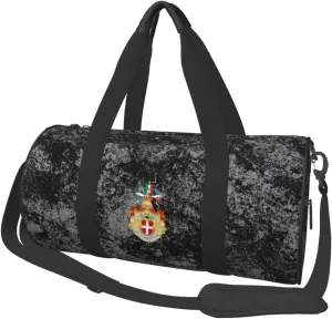 Coat of arms of the Kingdom of Italy (1890) Convertible Garment Bag with Shoulder Strap, Carry on Garment Duffel Bag for Men Women - Rolling Foldable for Travel Luggage Bags (Black)