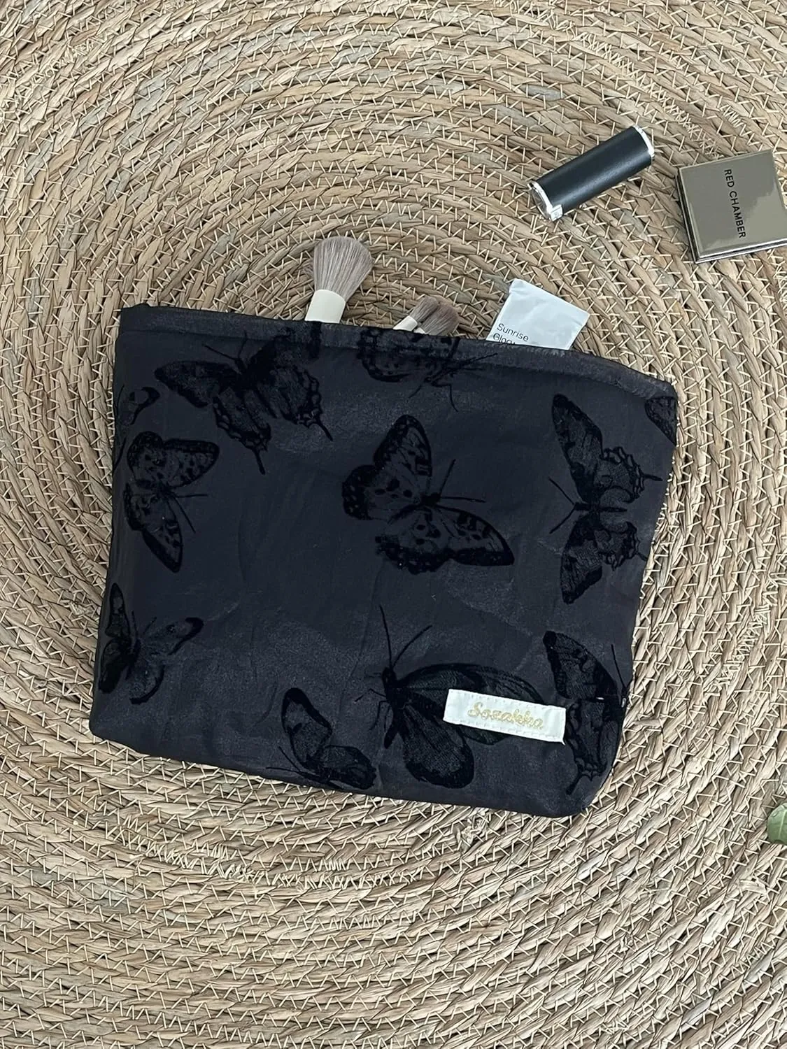Cosmetic Pouch Zipper Canvas Makeup Bags Makeup Bag Cosmetic Bag Travel Toiletry Bag Accessories Organizer Large Capacity Cosmetic Bag