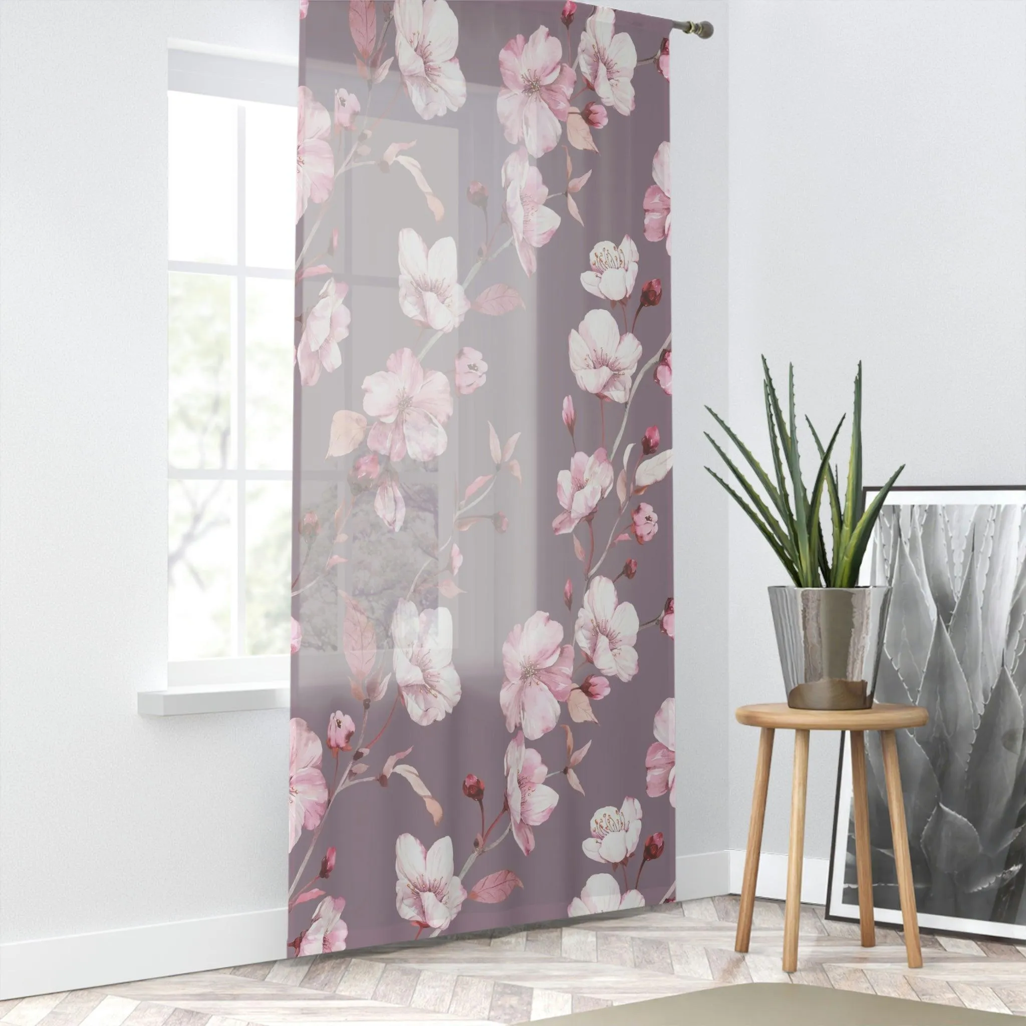 Customizable Elegant Floral Polyester Window Curtains for Sophisticated Home Decor