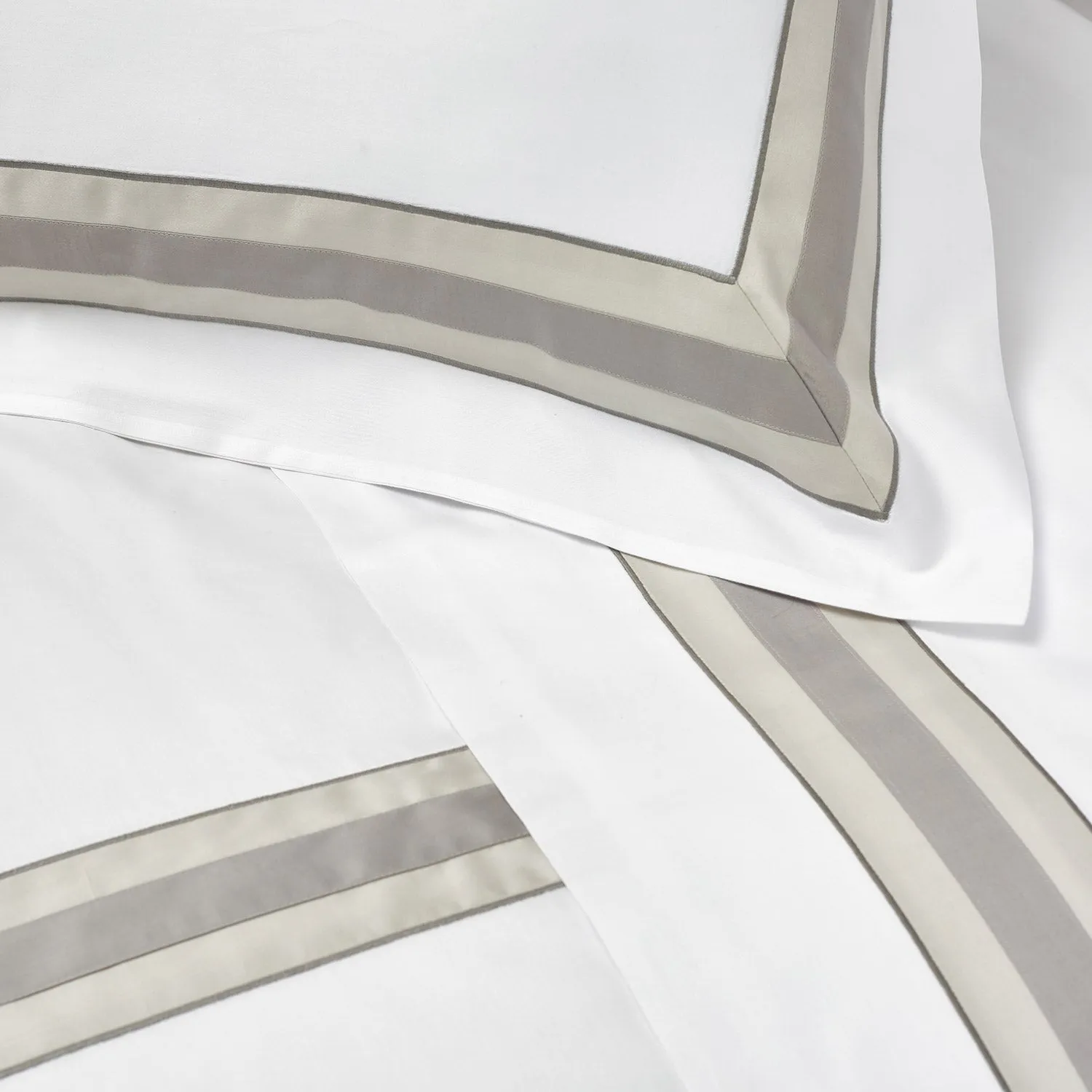 Dimora Sheets & Pillowcases, White/Khaki