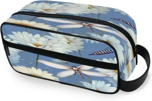 Dragonflies and Daisies Travel Toiletry Bag for Women Men, Hanging Cosmetic Bag, Water Resistant Shaving Bag for Toiletries Accessories