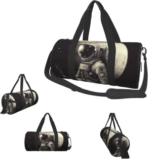 Duffle Bags Moon Astronaut Gym Bag for Men Women Waterproof Travel Duffle Bags Convertible Carry on Garment Bag for Travel Sports
