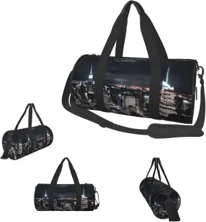 Duffle Bags New York Night Sky Gym Bag for Men Women Waterproof Travel Duffle Bags Convertible Carry on Garment Bag for Travel Sports