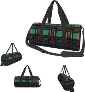 Duffle Bags Striped checked Gym Bag for Men Women Waterproof Travel Duffle Bags Convertible Carry on Garment Bag for Travel Sports