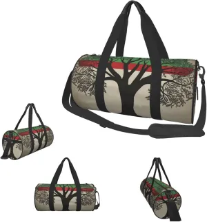 Duffle Bags Tree Palestinian Flag Gym Bag for Men Women Waterproof Travel Duffle Bags Convertible Carry on Garment Bag for Travel Sports