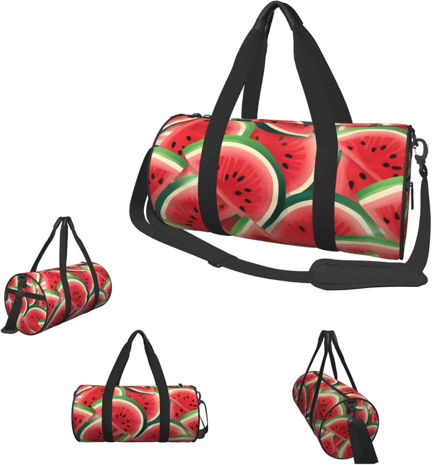 Duffle Bags Watermelon Slice Gym Bag for Men Women Waterproof Travel Duffle Bags Convertible Carry on Garment Bag for Travel Sports