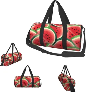 Duffle Bags Watermelon Slice Gym Bag for Men Women Waterproof Travel Duffle Bags Convertible Carry on Garment Bag for Travel Sports
