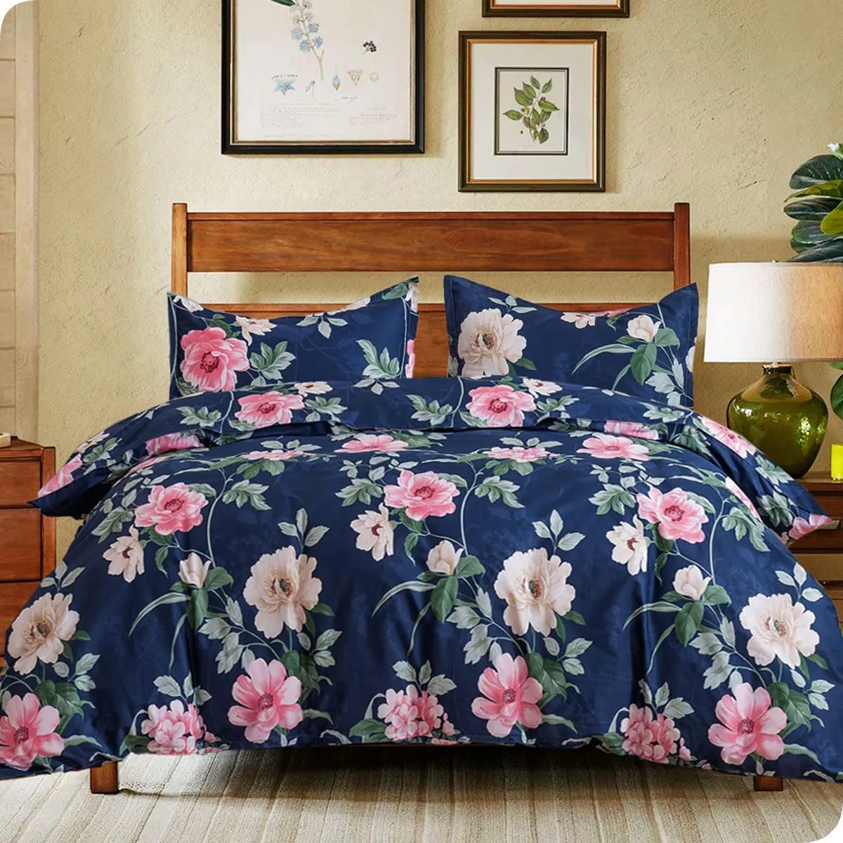 Duvet Cover Set,Houndstooth Printed Comforter Cover with Zipper Closure, Microfiber Lightweight and Soft Duvet Covers Bedding Set