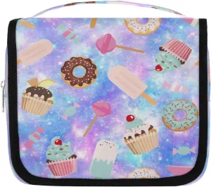 Fantasy Cakes Hanging Travel Toiletry Bag Cosmetic Bag Portable Wash Bag with Hook for Bathroom Accessories Toiletries Cosmetics
