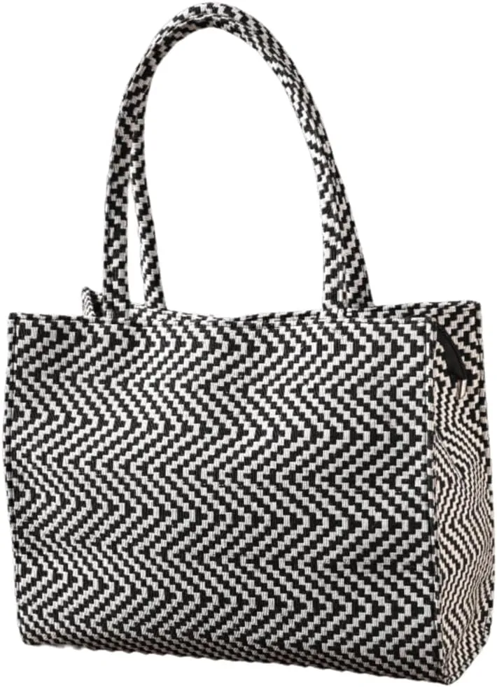 Fashion luxury tote bag cotton linen one shoulder handbag large capacity jacquard embroidery retro exquisite graffiti, shopping bag, tote shoulder bag