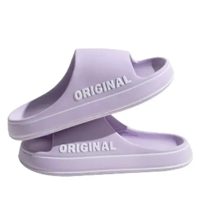 Feslishoet Letter Slippers  Solid Color Anti-Slip Beach Slides