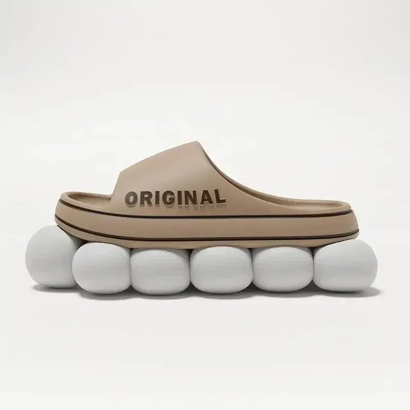 Feslishoet Letter Slippers  Solid Color Anti-Slip Beach Slides