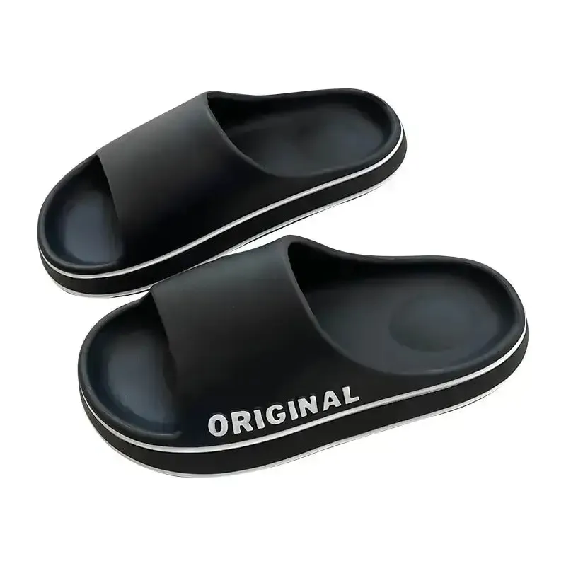 Feslishoet Letter Slippers  Solid Color Anti-Slip Beach Slides