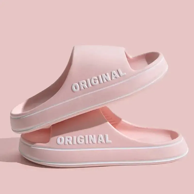 Feslishoet Letter Slippers  Solid Color Anti-Slip Beach Slides