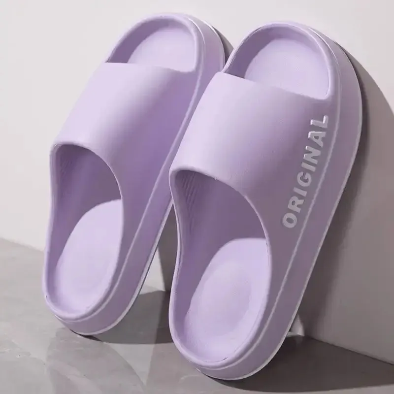 Feslishoet Letter Slippers  Solid Color Anti-Slip Beach Slides