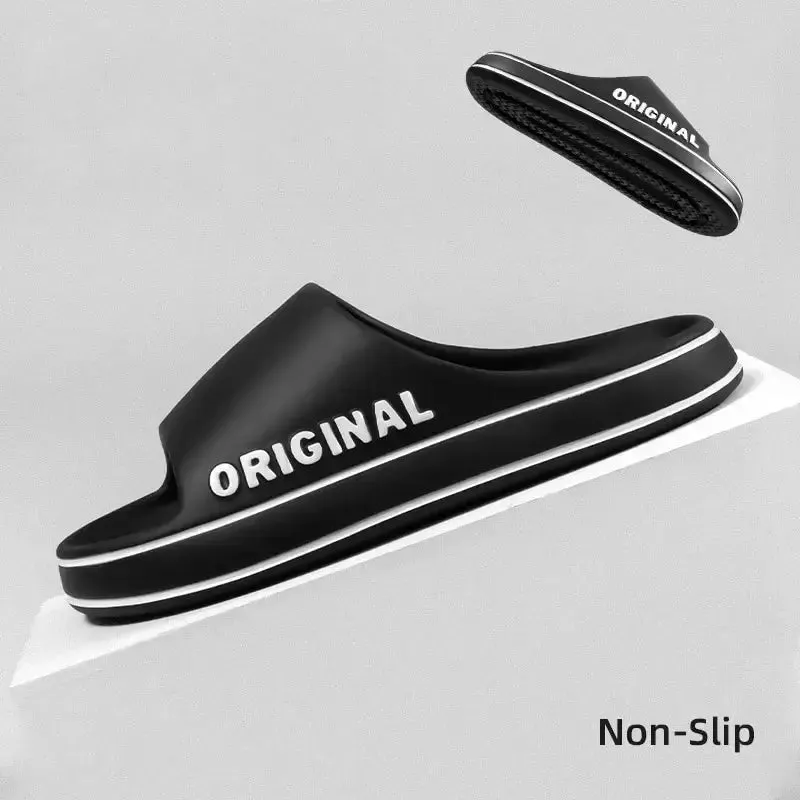 Feslishoet Letter Slippers  Solid Color Anti-Slip Beach Slides