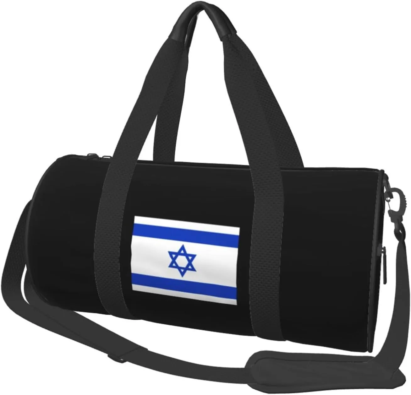 Flag of Israel Convertible Garment Bag with Shoulder Strap, Carry on Garment Duffel Bag for Men Women - Rolling Foldable for Travel Luggage Bags (Black)