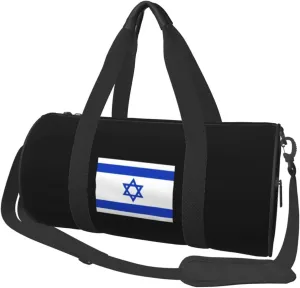 Flag of Israel Convertible Garment Bag with Shoulder Strap, Carry on Garment Duffel Bag for Men Women - Rolling Foldable for Travel Luggage Bags (Black)