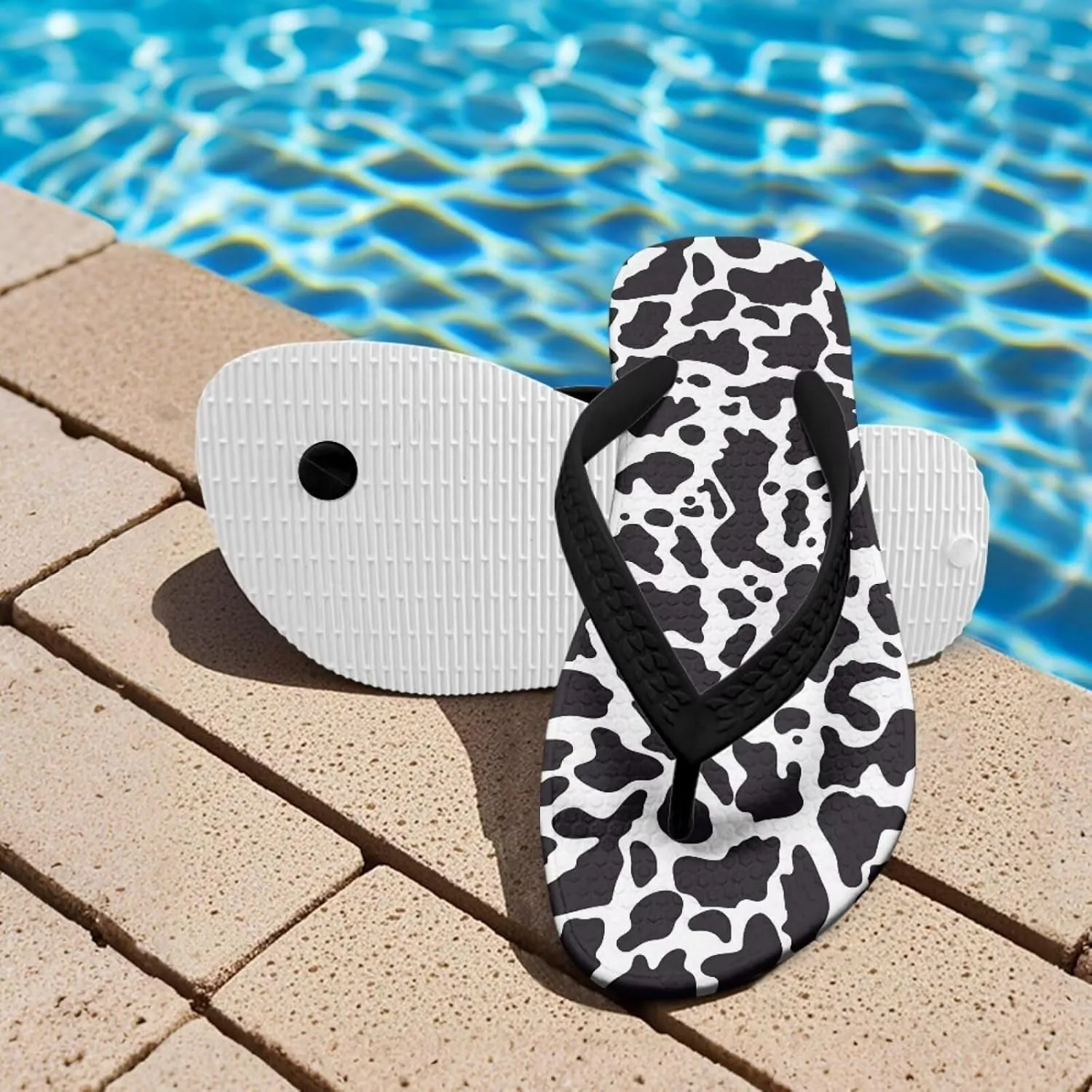 Girls Flip Flops Sandals Beauty Mermaid Print Water Park Summer Beach Swim Pool Shoes for Kids