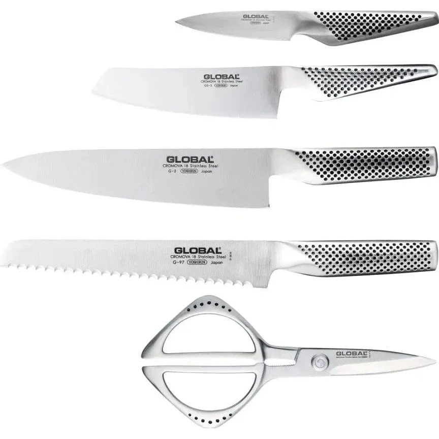 Global Takashi 6 Piece Knife Block Set - Made in Japan