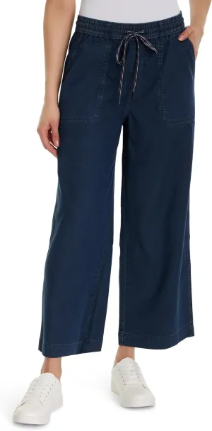 Gloria Vanderbilt Women's Soft Drape Drawstring Pull on Wide Leg Crop Standard