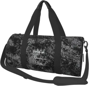 Grateful Thankful Blessed Convertible Garment Bag with Shoulder Strap, Carry on Garment Duffel Bag for Men Women - Rolling Foldable for Travel Luggage Bags (Black)