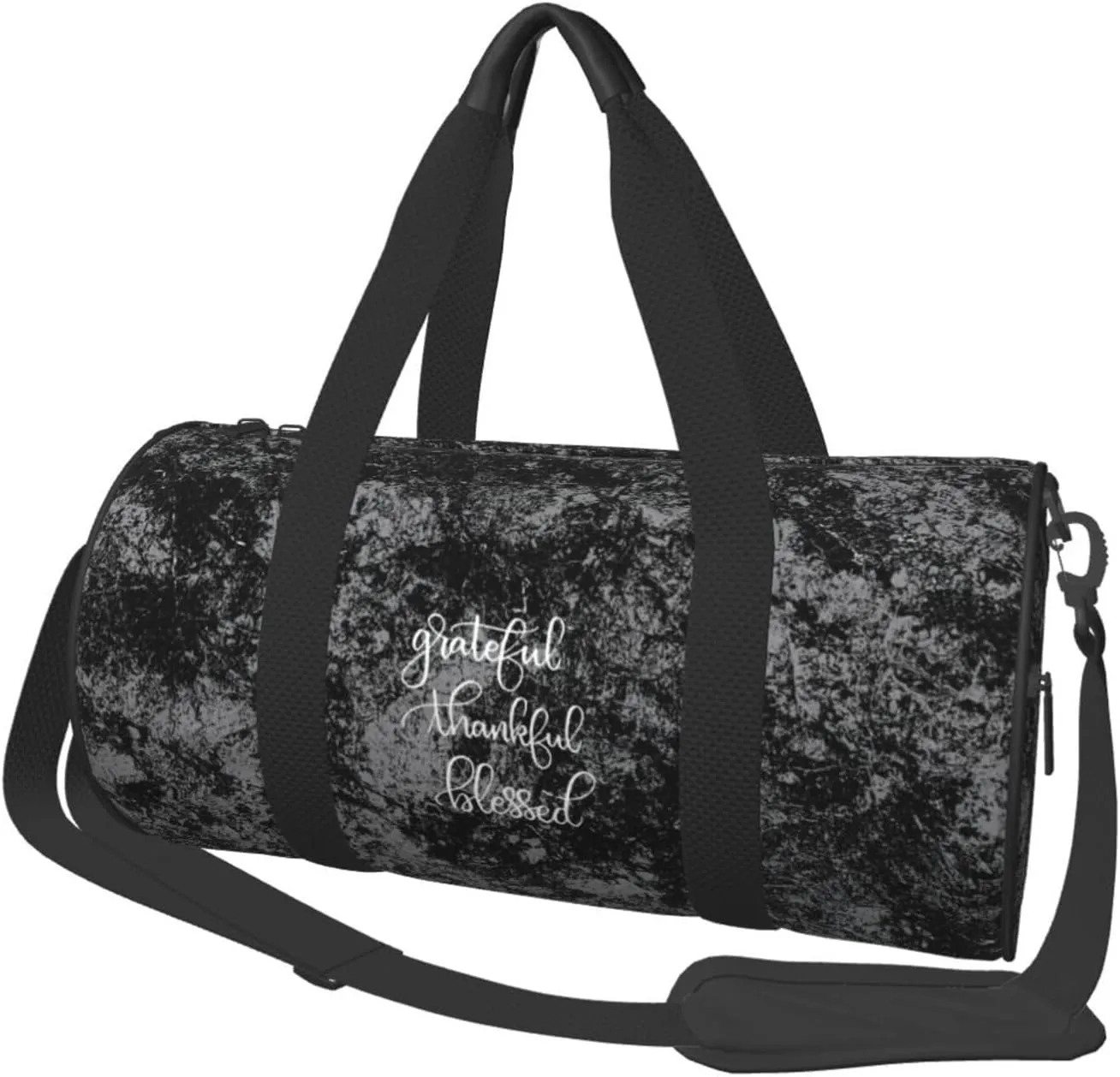 Grateful Thankful Blessed Convertible Garment Bag with Shoulder Strap, Carry on Garment Duffel Bag for Men Women - Rolling Foldable for Travel Luggage Bags (Black)