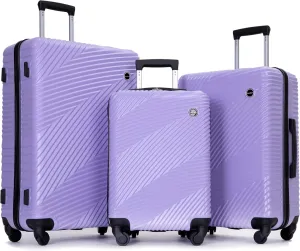 Hardshell Luggage Set,3 Piece Hardside Travel Suitcases Set with Spinner Wheel,Lightweight Carry-on luggage