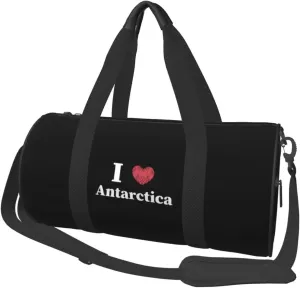 I Love Antarctica Convertible Garment Bag with Shoulder Strap, Carry on Garment Duffel Bag for Men Women - Rolling Foldable for Travel Luggage Bags (Black)