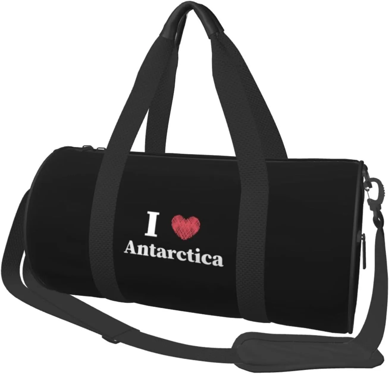 I Love Antarctica Convertible Garment Bag with Shoulder Strap, Carry on Garment Duffel Bag for Men Women - Rolling Foldable for Travel Luggage Bags (Black)