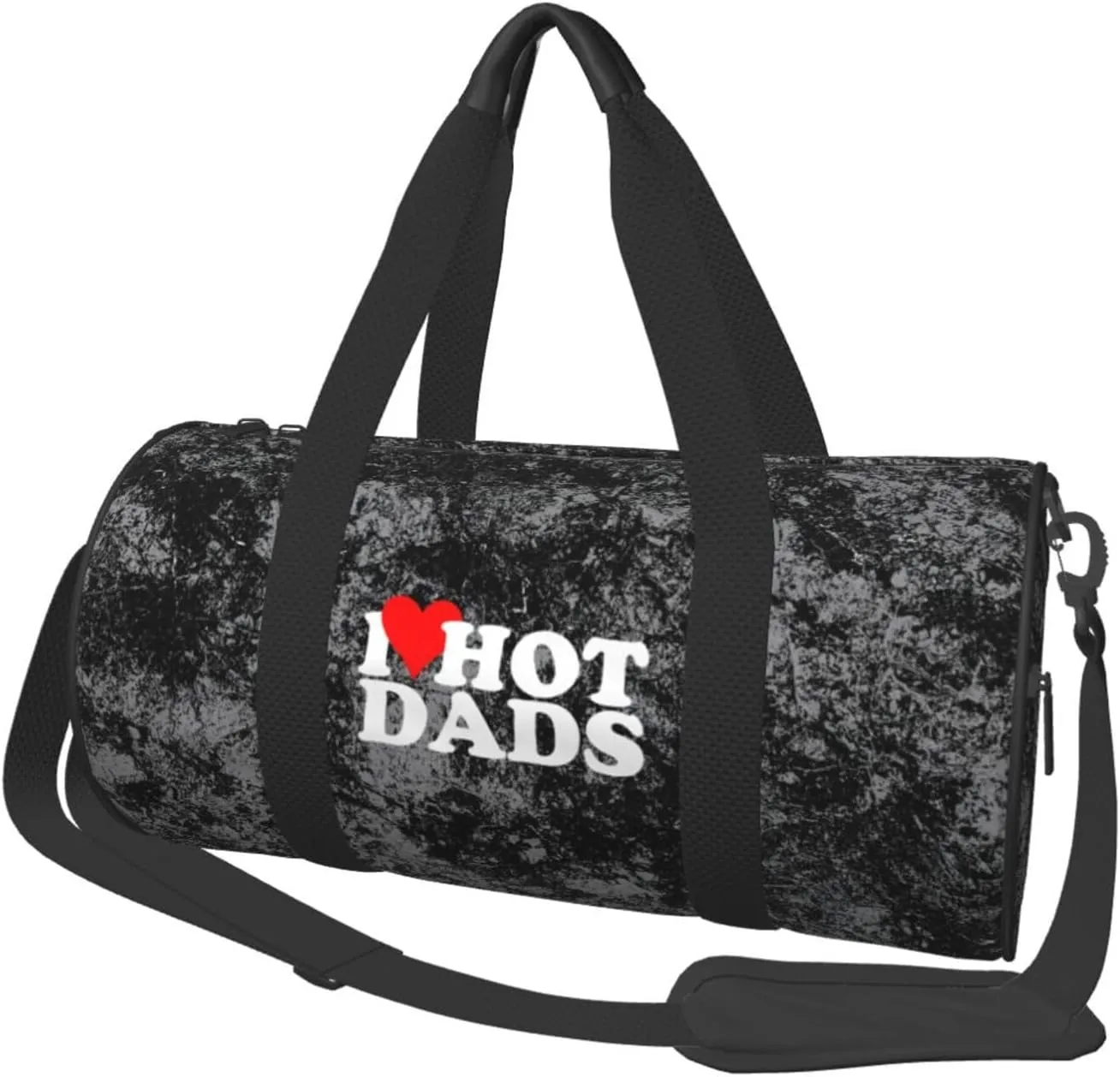 I Love Hot Dads Convertible Garment Bag with Shoulder Strap, Carry on Garment Duffel Bag for Men Women - Rolling Foldable for Travel Luggage Bags (Black)