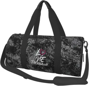 I Love Pickleball Convertible Garment Bag with Shoulder Strap, Carry on Garment Duffel Bag for Men Women - Rolling Foldable for Travel Luggage Bags (Black)