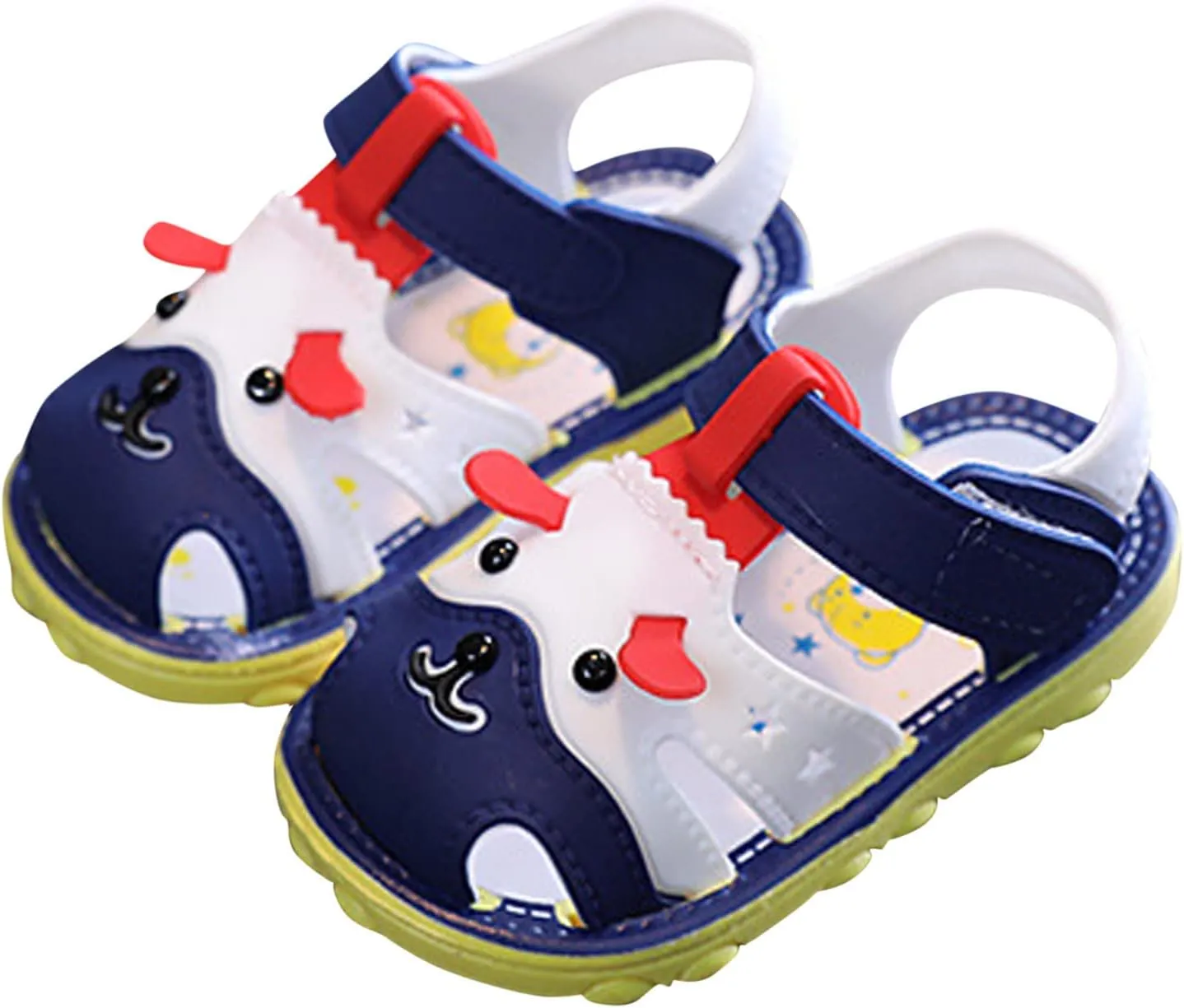Infant Boys Girls Anti Slip Cartoon Dog Sandals for Outdoor Walking Summer Closed Toe Soft Sole Sport Sneakers