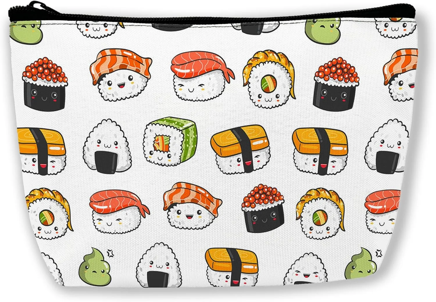 Japaness Sushi Cosmetic Bags Makeup Bags Toiletry Bag Large Capacity Organizer Pouch with Zipper Travel Accessories for Women Girls