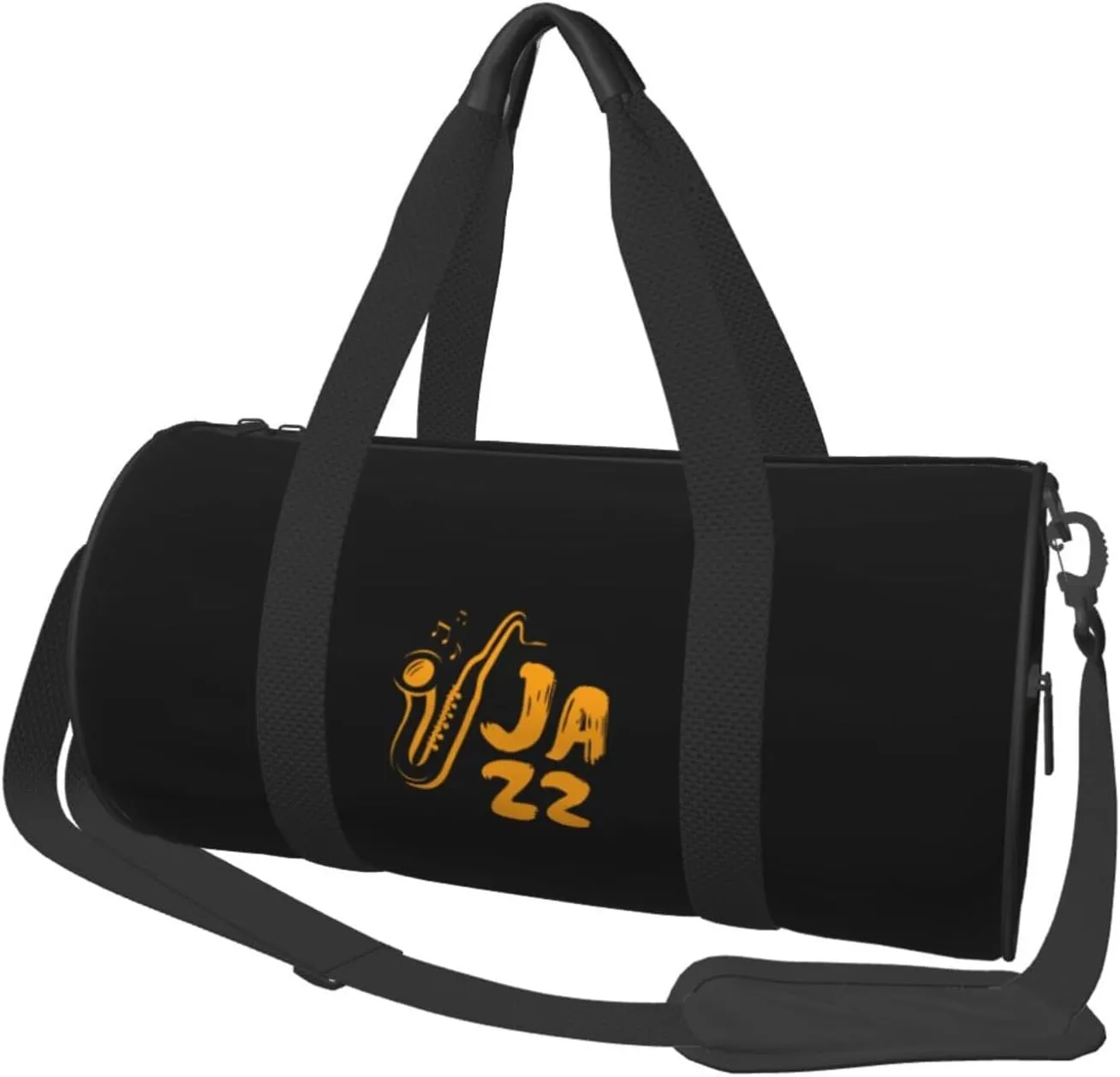 Jazz Saxophone Music Convertible Garment Bag with Shoulder Strap, Carry on Garment Duffel Bag for Men Women - Rolling Foldable for Travel Luggage Bags (Black)