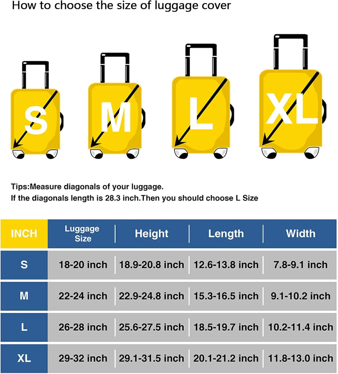 Joisal Flowers Beauty Suitcase Covers for Luggage Fit 18-32 Inch Luggage Covers Tsa Approved Scratch-Resistant Suitcase Accessories