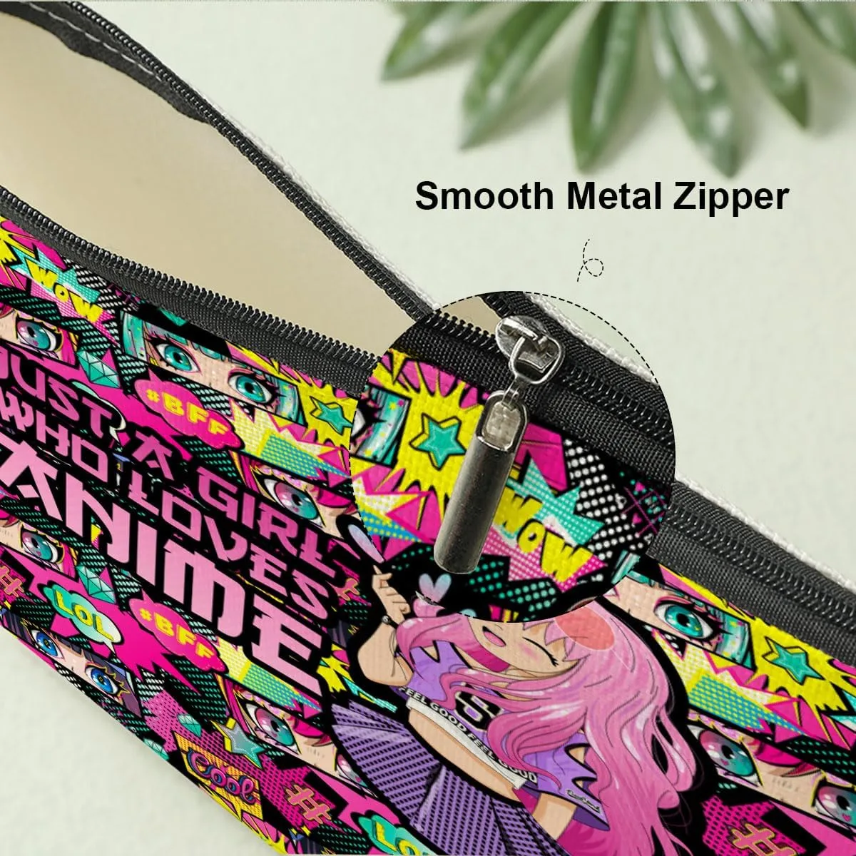 Kawaii Makeup Bag for Anime Lovers - Funny Cosmetic Toiletry Bag for Women Girls Fans - Christmas Birthday Graduation Gifts Accessories