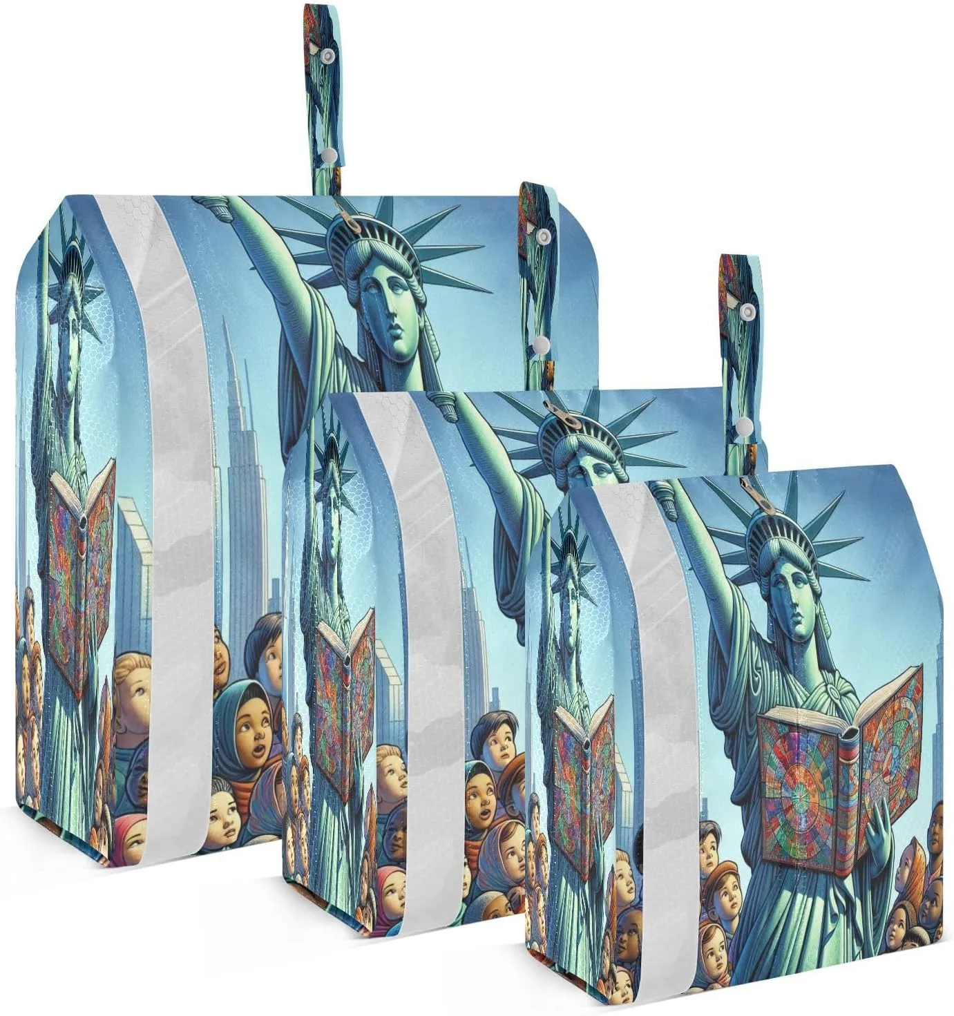 Kigai American Goddess Travel Cubes for Packing 3 PCS Travel Luggage Packing Organizer Foldable Suitcase Storage Bag, Travel Accessories