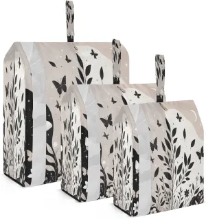 Kigai Butterfly Flower Travel Cubes for Packing 3 PCS Travel Luggage Packing Organizer Foldable Suitcase Storage Bag, Travel Accessories