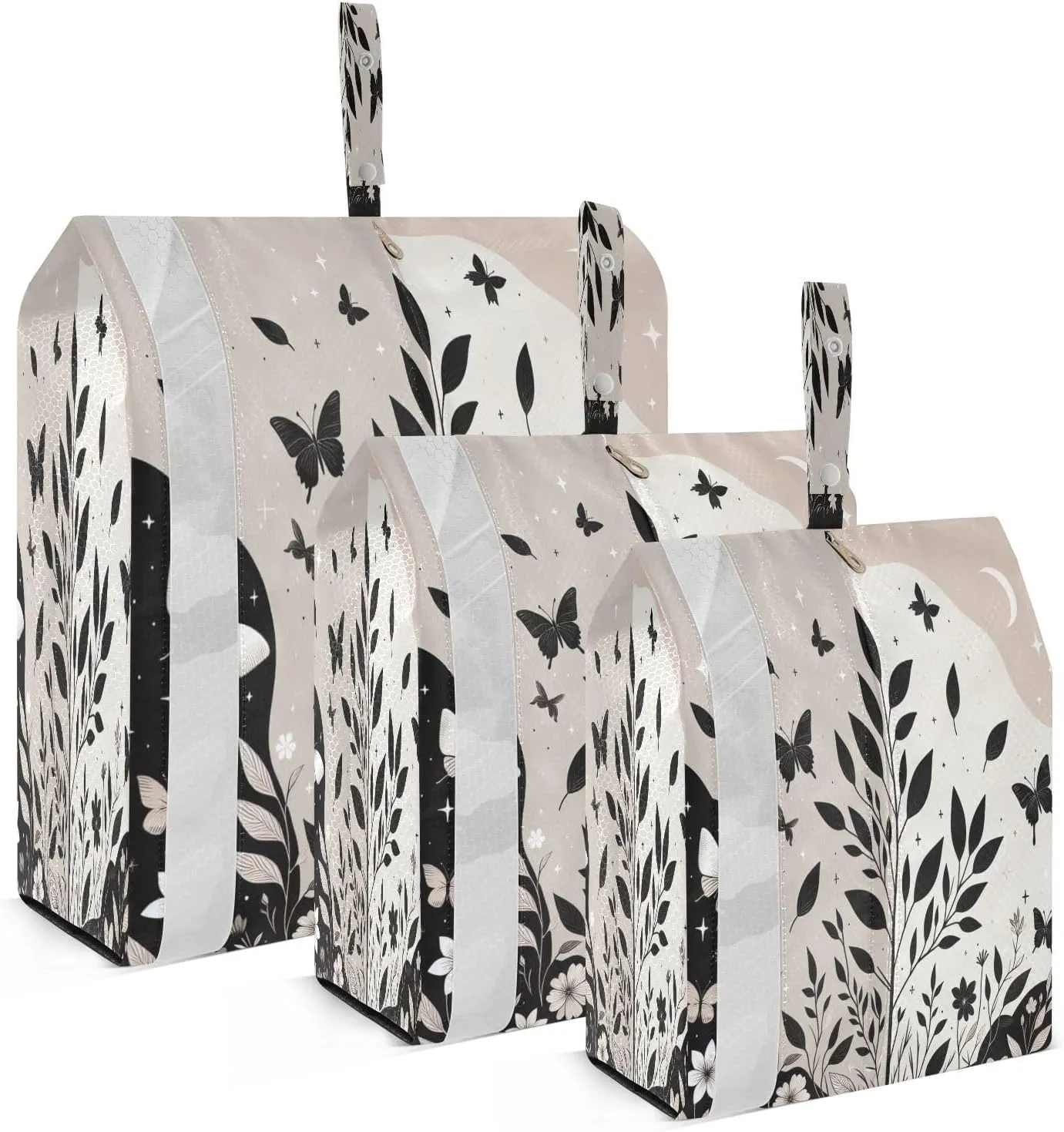 Kigai Butterfly Flower Travel Cubes for Packing 3 PCS Travel Luggage Packing Organizer Foldable Suitcase Storage Bag, Travel Accessories