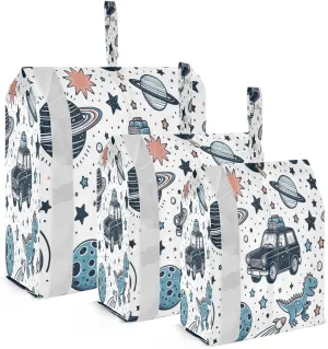Kigai Cute Dinosaur Travel Cubes for Packing 3 PCS Travel Luggage Packing Organizer Foldable Suitcase Storage Bag, Travel Accessories