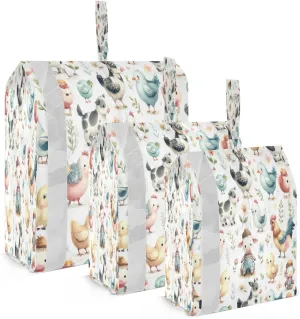 Kigai Farm Animals Travel Cubes for Packing 3 PCS Travel Luggage Packing Organizer Foldable Suitcase Storage Bag, Travel Accessories