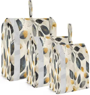 Kigai Watercolor Leaves Travel Cubes for Packing 3 PCS Travel Luggage Packing Organizer Foldable Suitcase Storage Bag, Travel Accessories