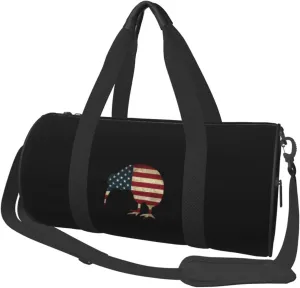 Kiwi Bird New Zealand USA Flag Convertible Garment Bag with Shoulder Strap, Carry on Garment Duffel Bag for Men Women - Rolling Foldable for Travel Luggage Bags (Black)