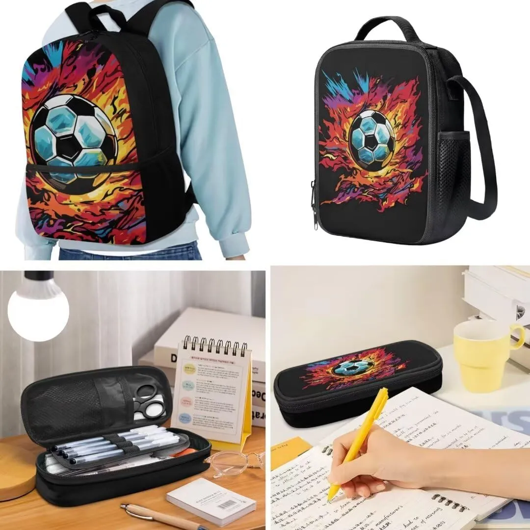 Kuiaobaty Dinosaurs Backpacks with Lunchboxes for Boy Cute Book Bag with Pencil Bag Portable School Bag with Key Chain Insulated Lunch Case with Zipper Soft Pencil Box Gift for Holiday