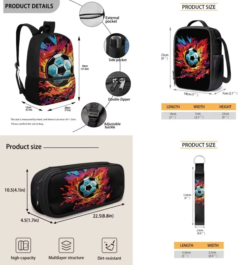 Kuiaobaty Dinosaurs Backpacks with Lunchboxes for Boy Cute Book Bag with Pencil Bag Portable School Bag with Key Chain Insulated Lunch Case with Zipper Soft Pencil Box Gift for Holiday