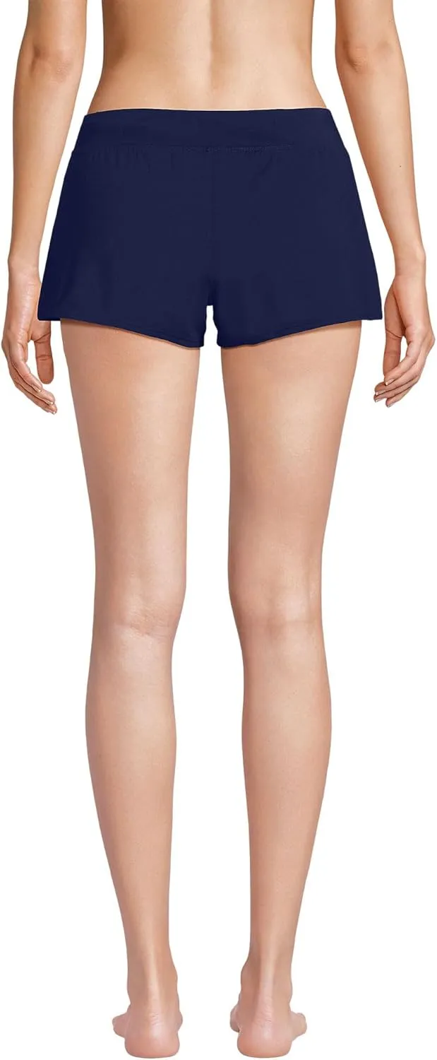 Lands' End Women's Chlorine Resistant Smoothing Control Curvy 3" Swim Shorts