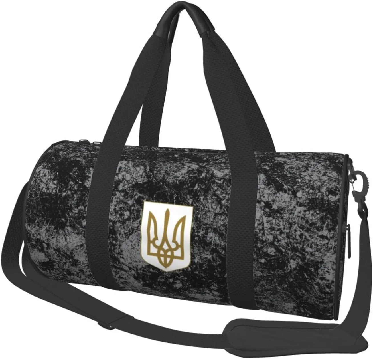 Lesser Coat of Arms of Ukraine Convertible Garment Bag with Shoulder Strap, Carry on Garment Duffel Bag for Men Women - Rolling Foldable for Travel Luggage Bags (Black)