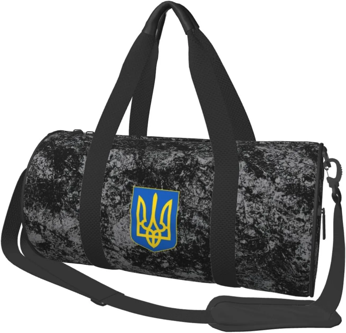 Lesser Coat of Arms of Ukraine Convertible Garment Bag with Shoulder Strap, Carry on Garment Duffel Bag for Men Women - Rolling Foldable for Travel Luggage Bags (Black)