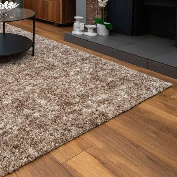 Light Brown Mottled Shaggy Runner Rug